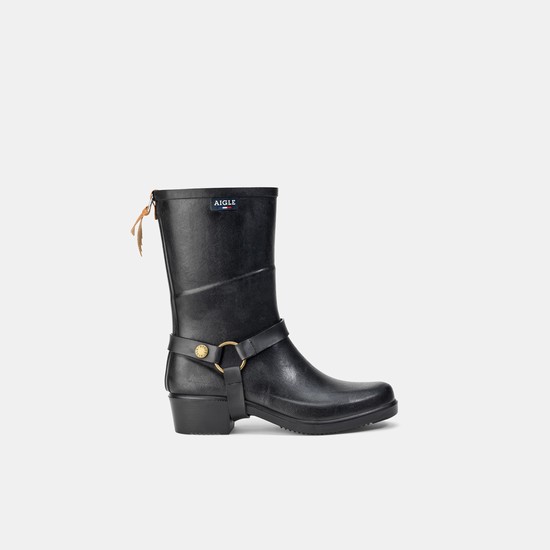 Aigle The Equestrian-inspired Heeled Rain Boots Women Black ZA-25790